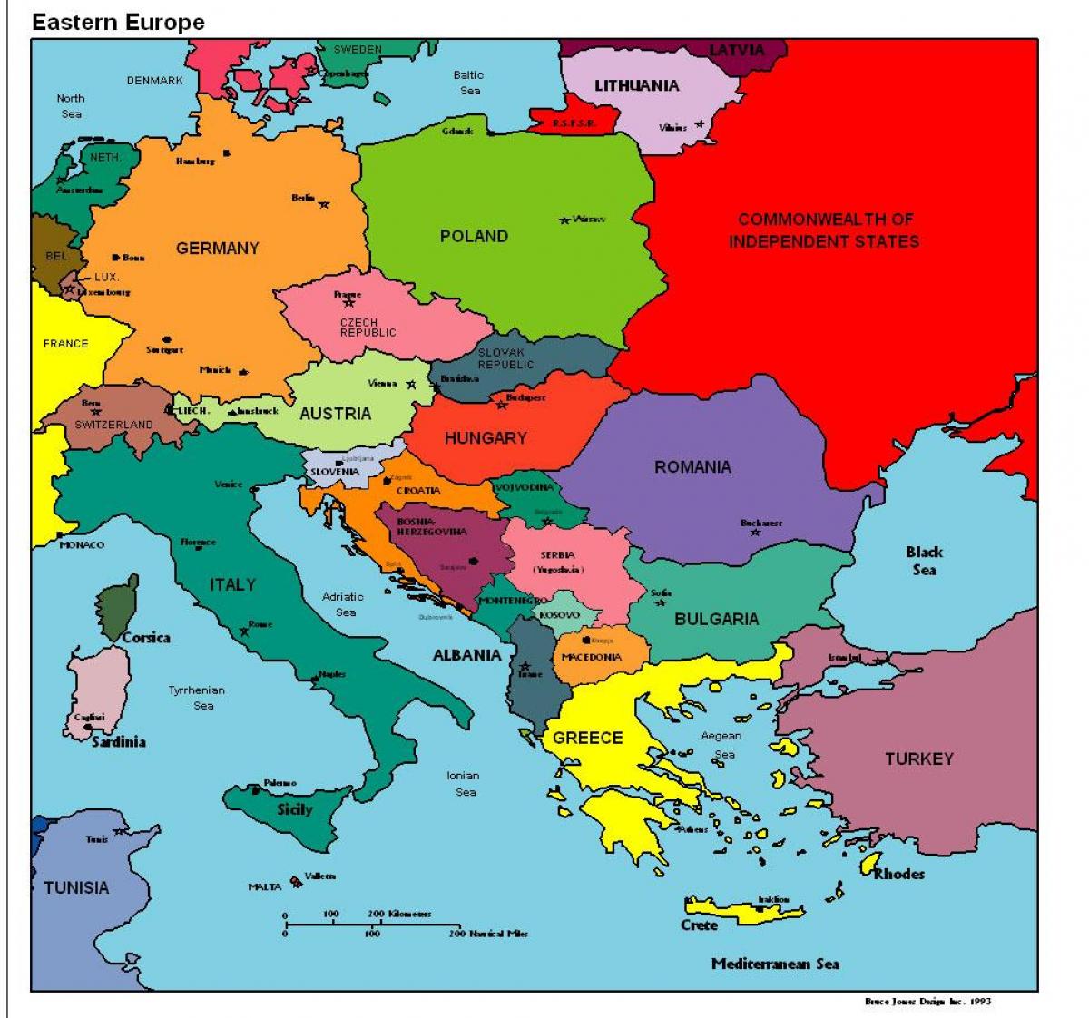 mapa de europa mostrando Albania