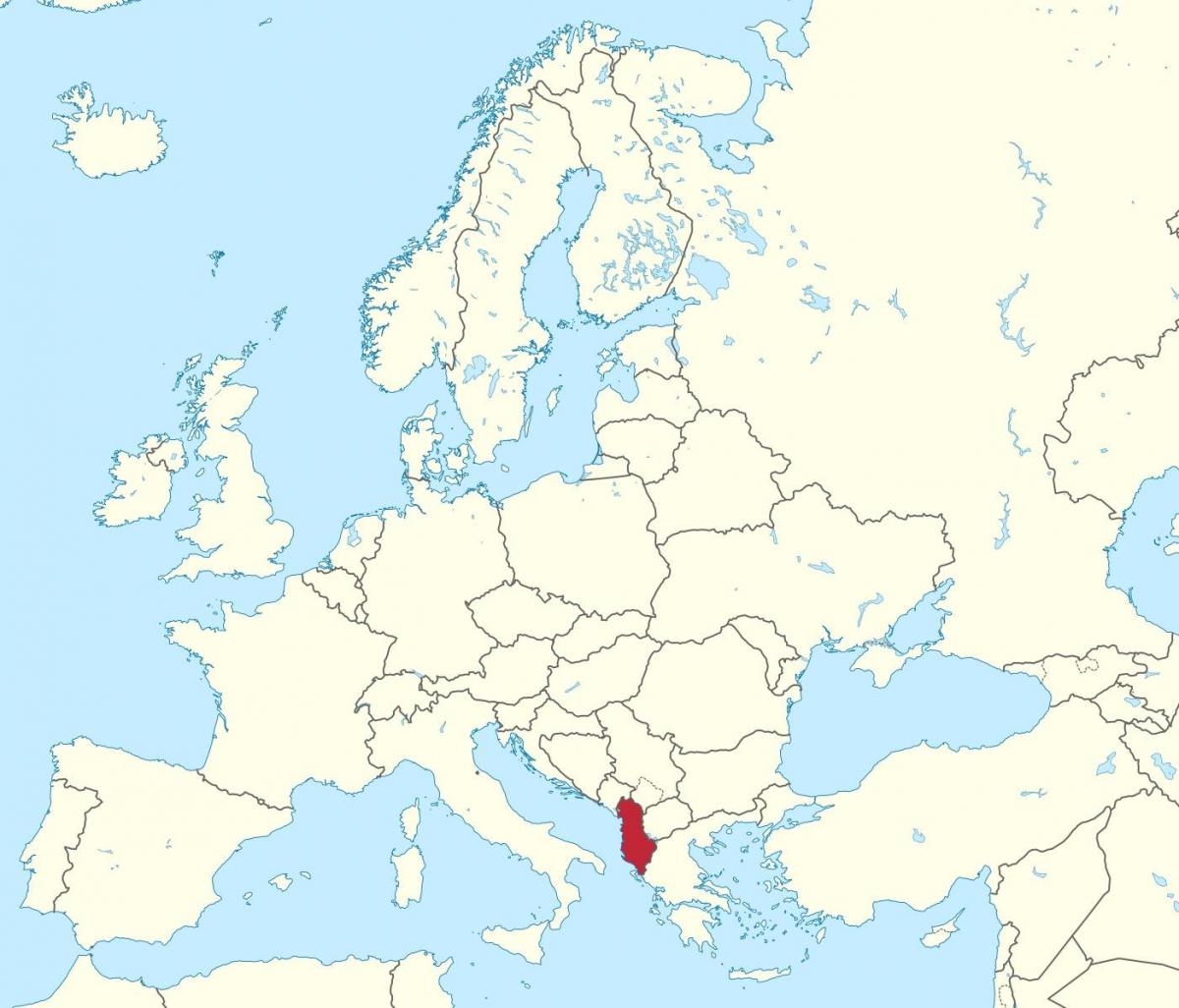 mapa de Albania europea