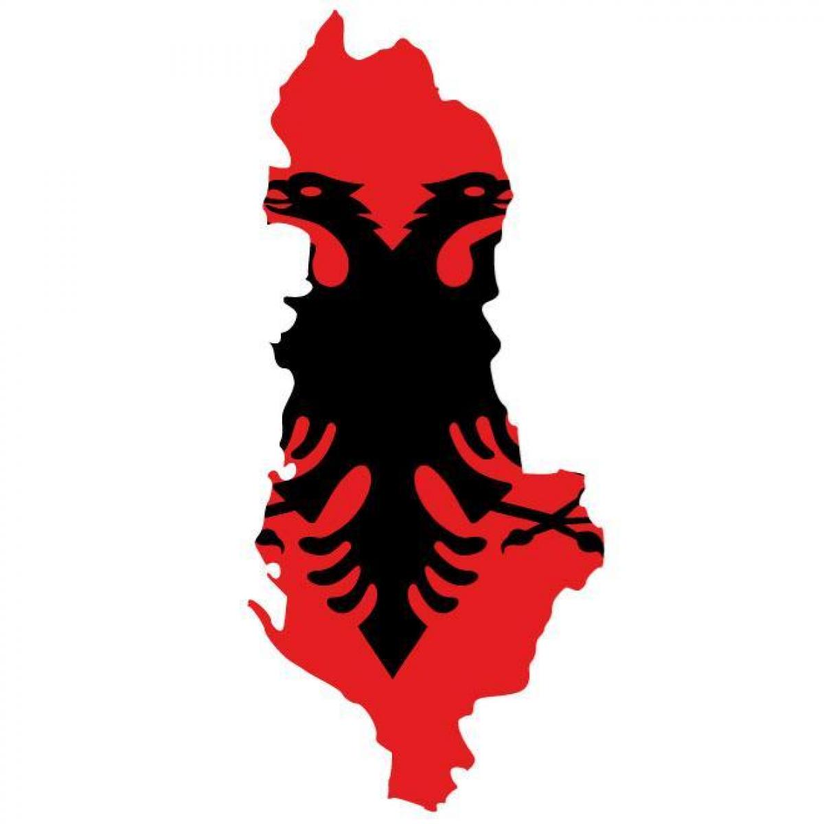 mapa de Albania bandeira