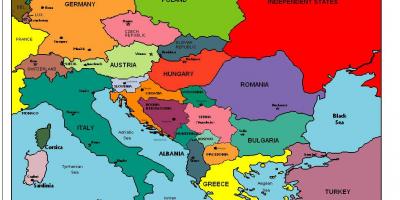 Mapa de europa mostrando Albania