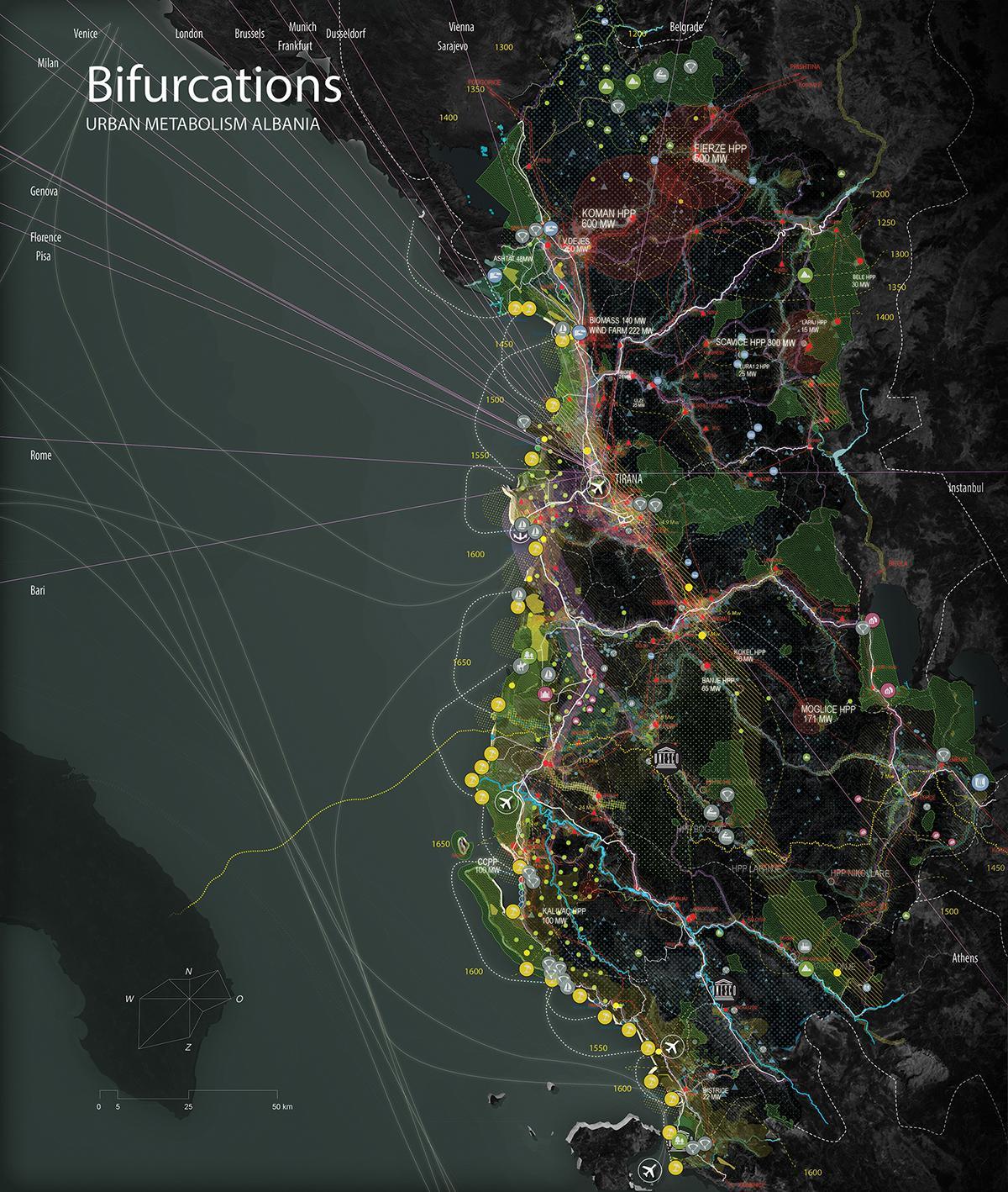 mapa de Albania mapa 3d