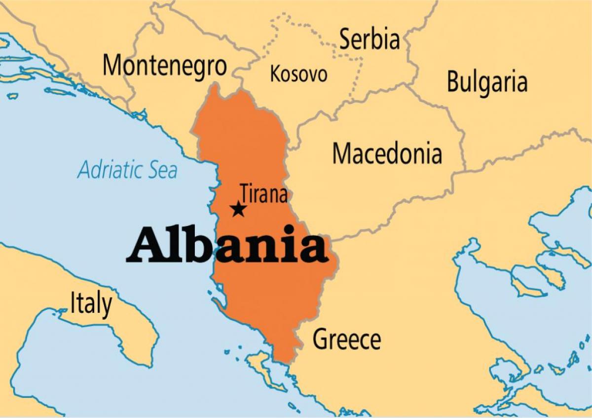 mapa mostrando Albania
