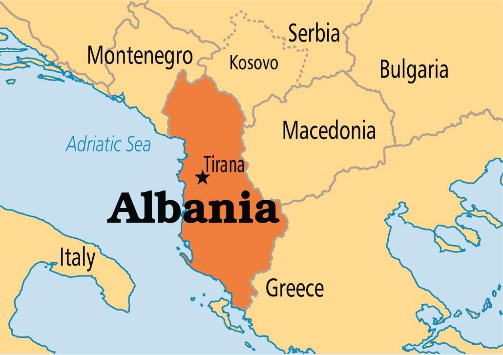 Albania país mapa