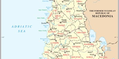 Mapa de Albania con cidades