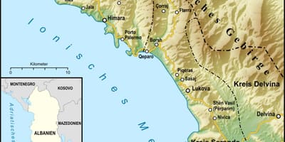 Mapa de riviera albanés